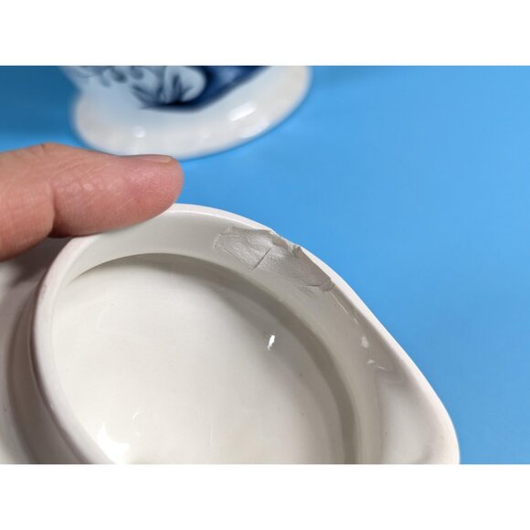 AS-IS vintage Johnson Bros Blue Nordic English 6 cup coffee pot, large tea pot - Picture 4 of 10